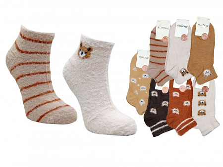 Носки женские теплые из шерсти норки КОРОНА